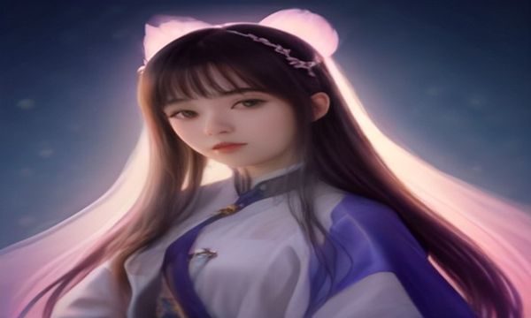 恋爱漫画《月光下的约定》唯美场景，两个少年少女在月光下相望，粉紫色调浪漫至极，天堂漫画恋爱推荐