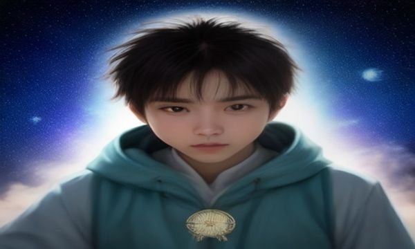 热血漫画《星辰战记》封面，少年主角站在星空废墟上握紧拳头，背后爆炸光芒璀璨，天堂漫画热血推荐