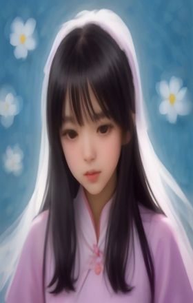 唯美恋爱漫画封面，少女在樱花树下回眸微笑，粉紫色调梦幻浪漫，天堂漫画恋爱类精品